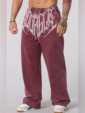 YoungLA Burgundy Dark Wave Joggers